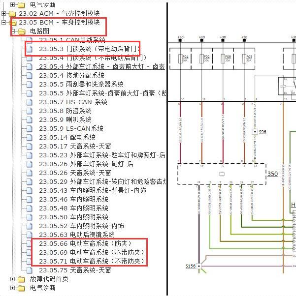 2018年观致5 SUV 5S尾门和玻璃升降电路图电路图
