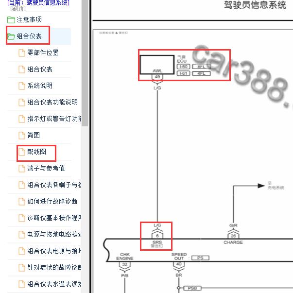 2014年纳智捷优6安全带指示灯电路图