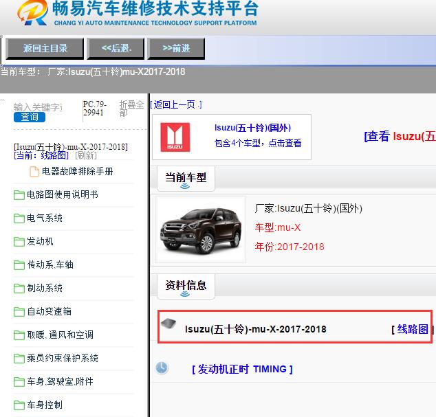 Isuzu(五十铃)-mu-X-2017-2018[ 线路图 ]