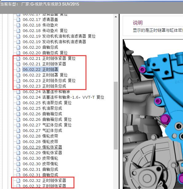 2015年观致汽车观致3 SUV正时资料