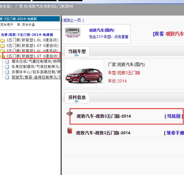2014年观致汽车观致3五门版电路图