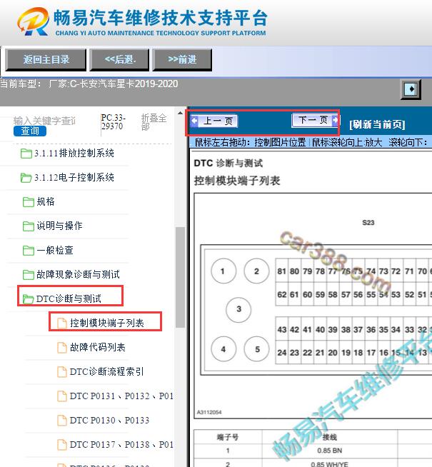 2019-2020年长安星卡发动机针脚资料