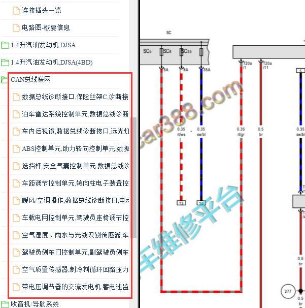 2019-2021年大众速腾网络通讯电路图