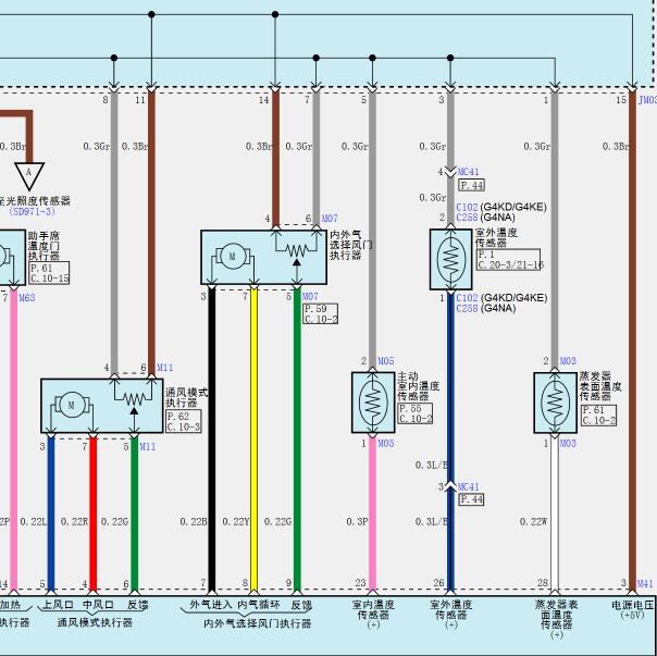 2015年现代IX35 空调室外温度传感器电路图