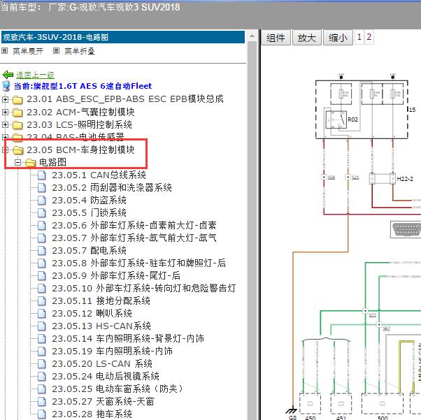 2018年观致汽车-观致3 SUV车身模块电路图
