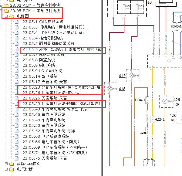 2016年观致5SUV 5S灯光电路图
