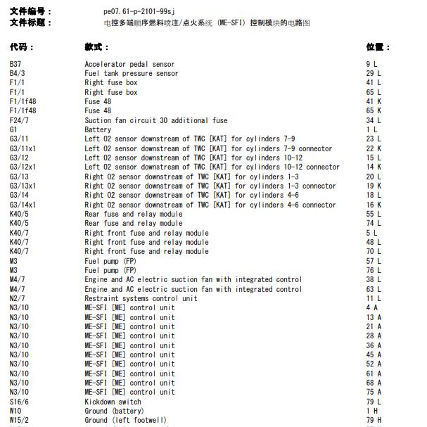 奔驰S600 V12发动机电路图