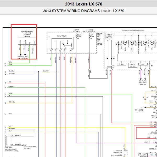 2013年雷克萨斯LX570 加速度传感器电路图