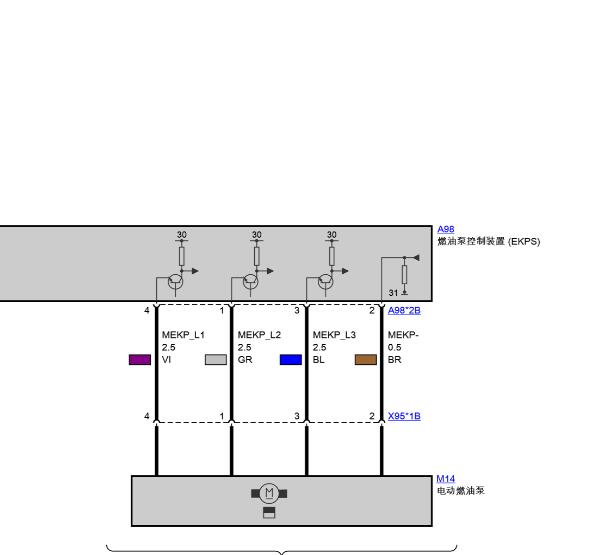 2011年宝马X6发动机燃油泵电路图