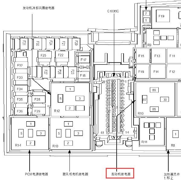 2015年福特福克斯马达继电器位置