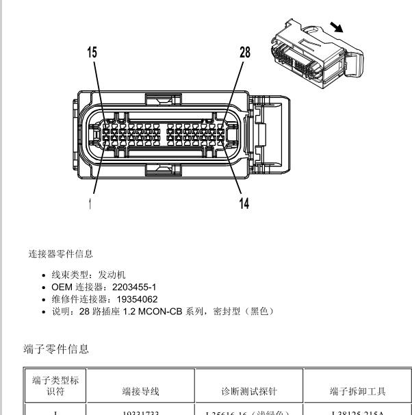 2020年雪佛兰迈锐宝XL变速箱针脚定义