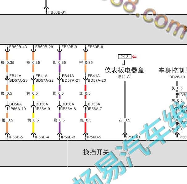 2015-2016年传祺GA5 PHEV 档位开关电路图