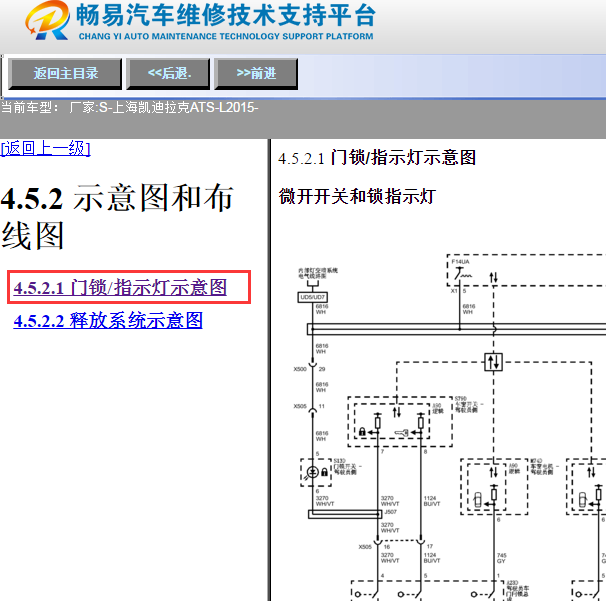 2015年凯迪拉克ATS-L中控门锁电路图