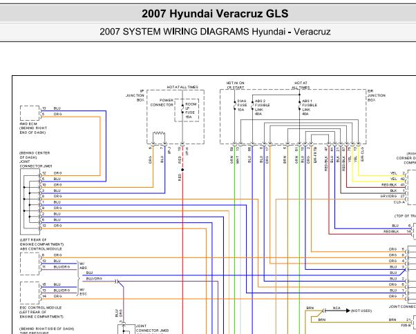 2007年现代维拉克斯仪表和通讯电路图
