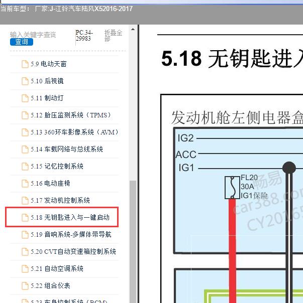 2016-2017年江铃汽车-陆风X5 PEPS线路图