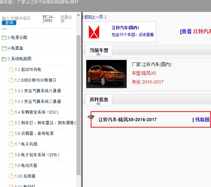 2016-2017年江铃汽车-陆风X5线路图