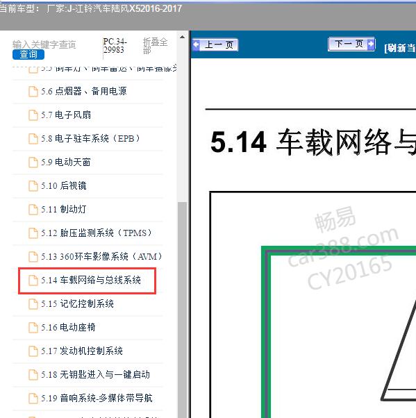 2016-2017年江铃汽车-陆风X5网络通讯线路图