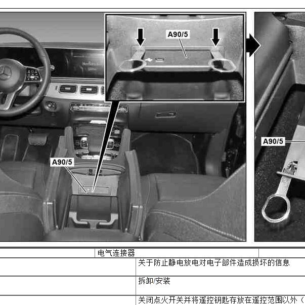 2020年奔驰GLE53 多媒体连接器位置