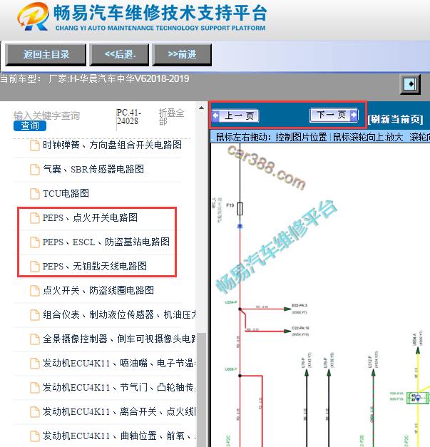 2018-2019年中华V6智能钥匙电路图