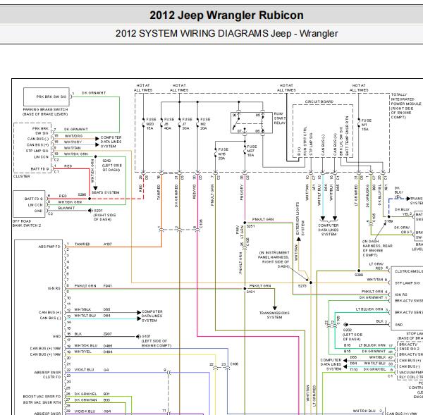 2012年吉普牧马人ABS电路图