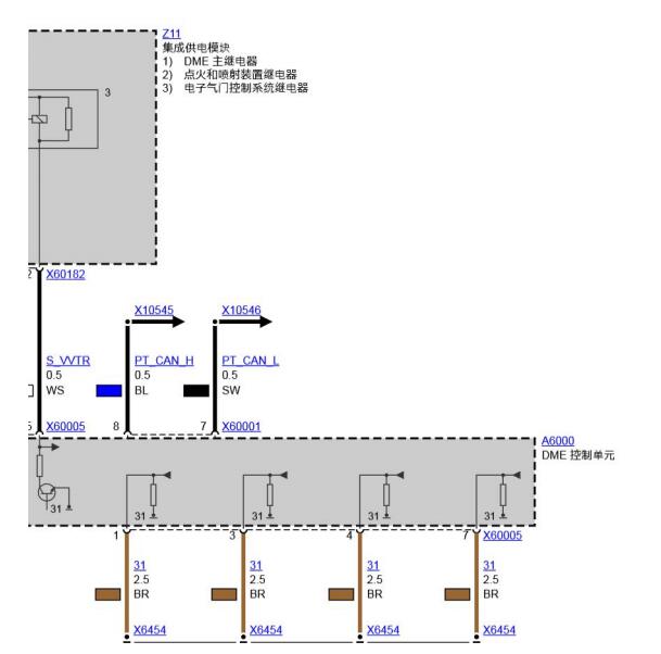 2011年宝马X6集成供电模块电路图