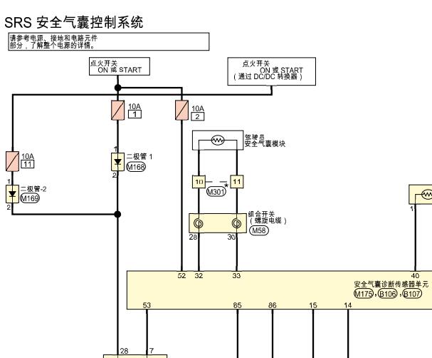 2021年日产轩逸安全气囊电路图