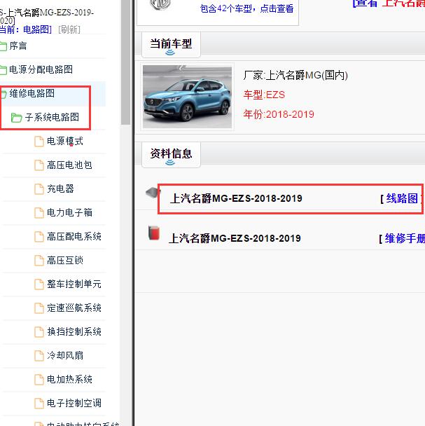 2018-2019年上汽名爵EZS 全车电路图.