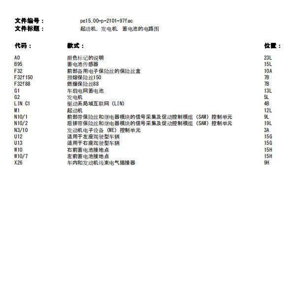 2007年奔驰C200电源管理系统的线路和维修手册