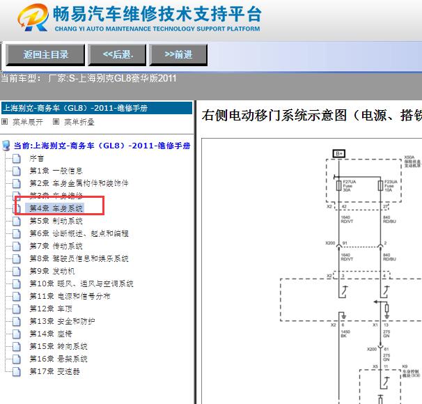 2011年别克GL8电动滑门电路图