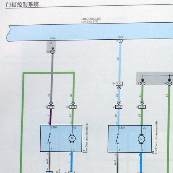 2010年丰田皇冠智能系统及门锁电路图