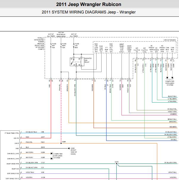 2011年吉普牧马人空调电路图