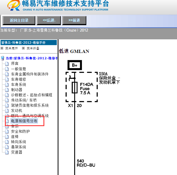 2012年上海雪佛兰-科鲁兹（Cruze）数据通讯电路图