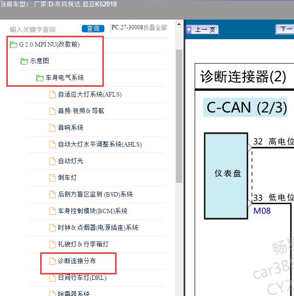 2018年东风悦达.起亚-K5 CAN线路图