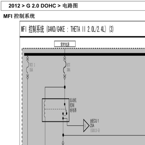 2012年现代IX35 G4KD发动机及防盗电路图
