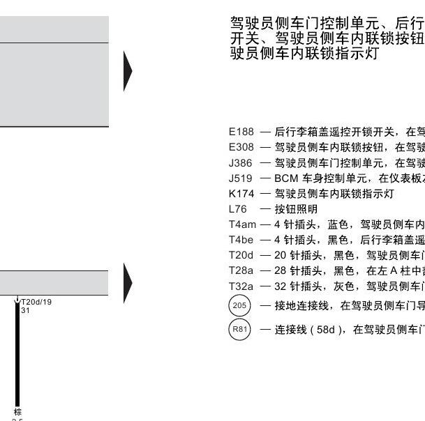 2011年大众帕萨特尾门电路图
