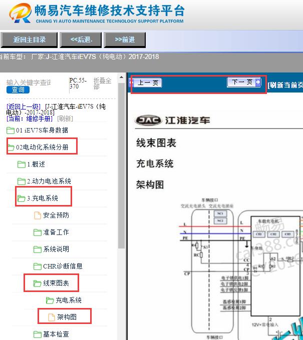 2017-2018年江淮iev7 充电电路图