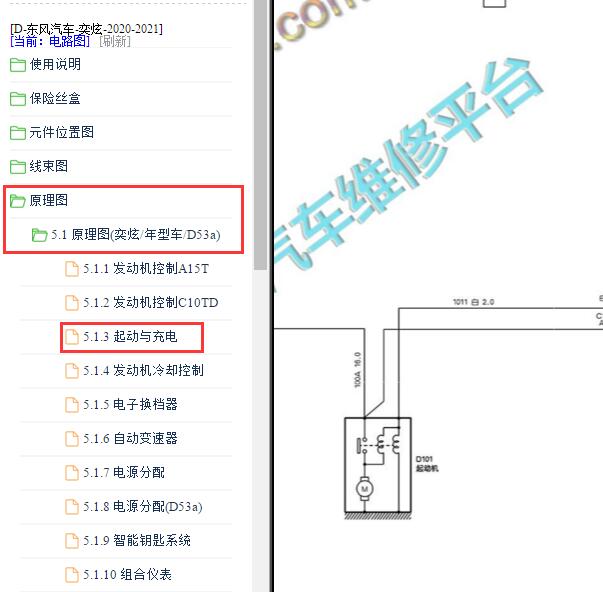 2020年东风奕炫启动电路图