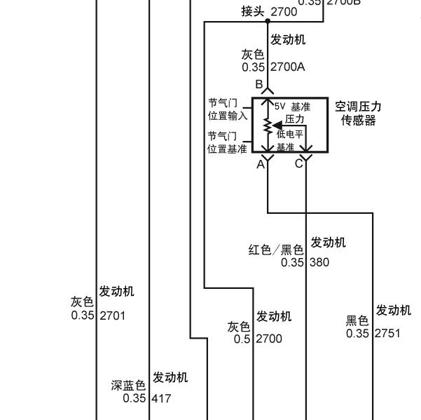 2005年别克GL8空调压力传感器电路图