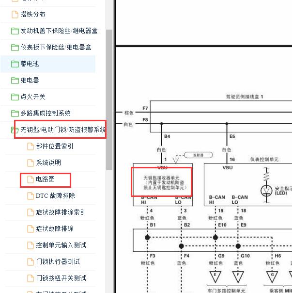 2008-2011年本田雅阁遥控接收器电路图.