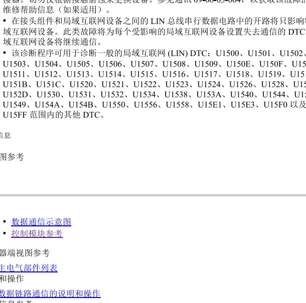 2016年别克君越U1511故障码资料