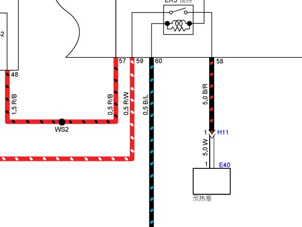 五十铃4JB1发动机预热塞电路图