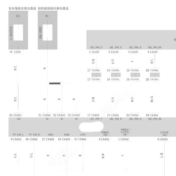 2021年吉利帝豪S 变速箱电路图