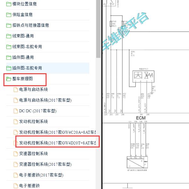 2016-2017年哈弗H9发动机电路图