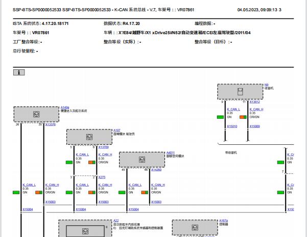 2011年宝马X1网络通讯电路图