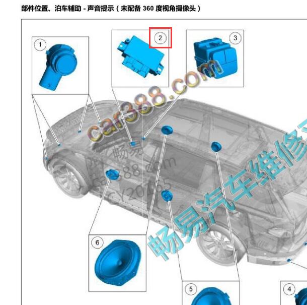 2020年林肯飞行家 驻车辅助模块位置