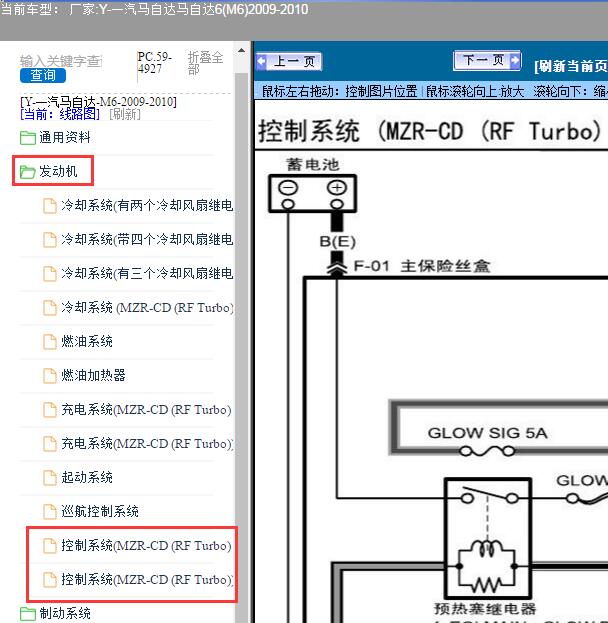 2009年马自达M6睿翼发动机电路图
