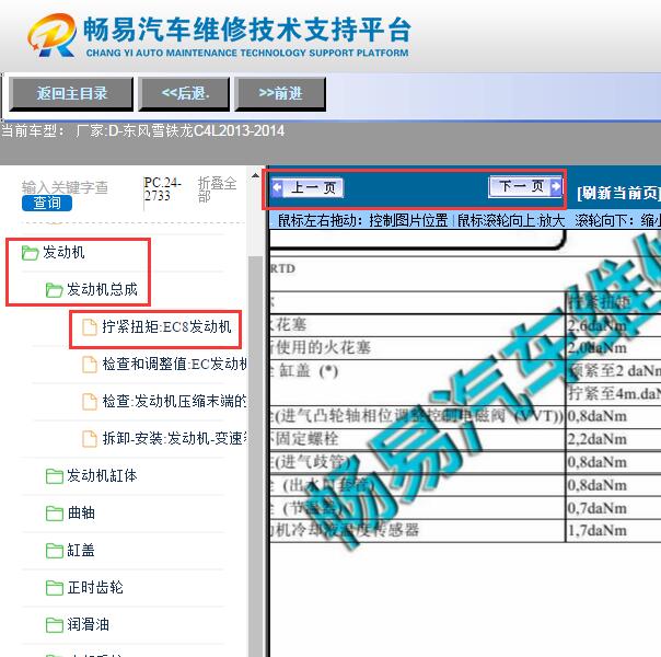 2013-2014年雪铁龙C4L发动机维修手册和扭矩