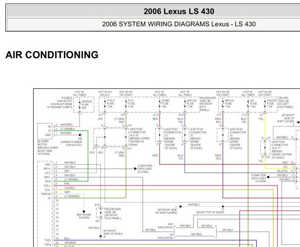 2006年雷克萨斯LS430空调电路图