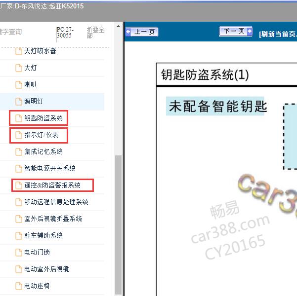 2015年东风悦达.起亚-K5 防盗/钥匙/仪表 线路图