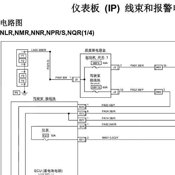 2007年五十铃皮卡仪表电路图